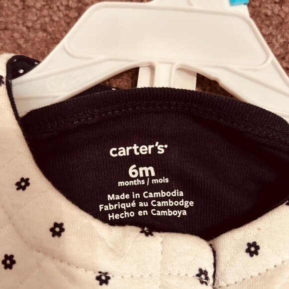Carter’s Baby Girl 3-Piece Outfit Set Quilted Jacket Bodysuit Leggings 6M - Picture 4 of 8